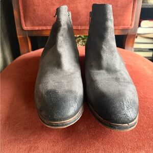Men’s dark gray suede double side zipper Chelsea boot